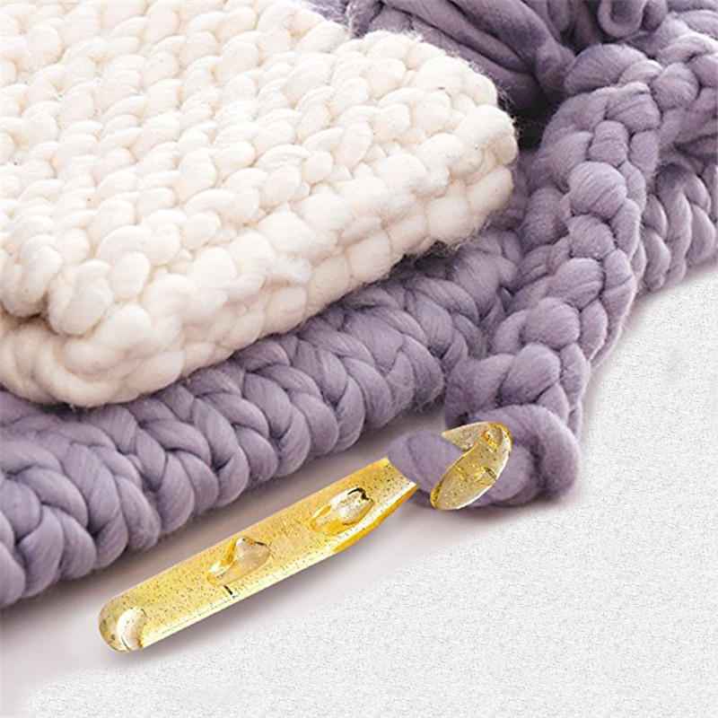 KOKNIT Liela izmēra plastmasas rokturis ABS caurspīdīgs amatniecības tamboradatas Adāmadatas Aušanas DIY Amatniecības stelles instrumenti 12mm-25mm