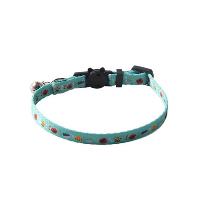 Kaķa kakla siksna ar zvaniņu atdalāmu neilona regulējamu ģeometrijas rakstu meitenēm zēniem kaķiem Kaķēnu kaklasiksna mājdzīvnieku kucēnam un maziem suņiem