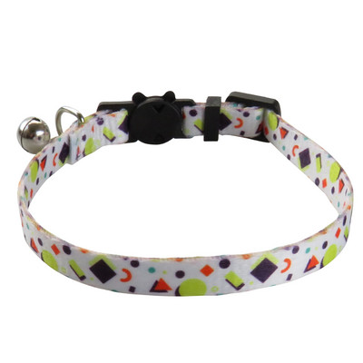 Kaķa kakla siksna ar zvaniņu atdalāmu neilona regulējamu ģeometrijas rakstu meitenēm zēniem kaķiem Kaķēnu kaklasiksna mājdzīvnieku kucēnam un maziem suņiem