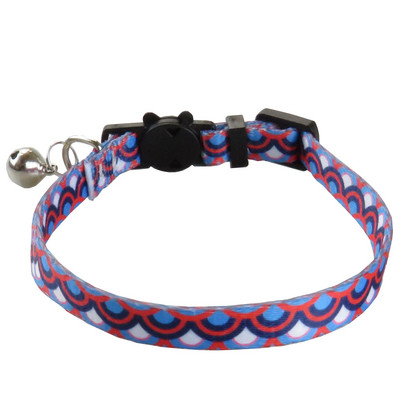 Kaķa kakla siksna ar zvaniņu atdalāmu neilona regulējamu ģeometrijas rakstu meitenēm zēniem kaķiem Kaķēnu kaklasiksna mājdzīvnieku kucēnam un maziem suņiem