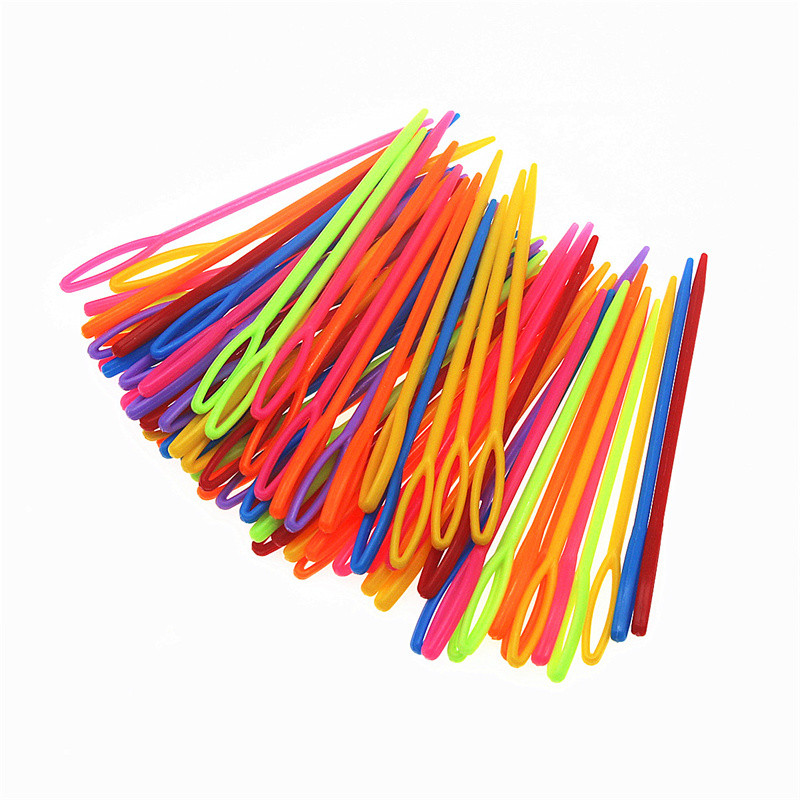 9cm 100gab plastmasas šūšanas adatas Bodkin izšūšanas vilnas adāmadatas Roku apgriešana Rokdarbi Šūšanas DIY Amatniecības instrumenti