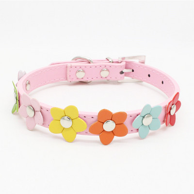 Krāsains ziedu kaķa kaklasiksna Jauka regulējama mājdzīvnieku kaklasiksna festivāla kaklarota kaķēna kakls kucēns mazi suņi kaklasiksnas aksesuāri rozā