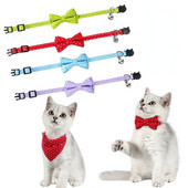 Aranyos csokorcsomós macskanyakörv pontmintás háziállatok előke Állítható cica nyaklánc csokornyakkendő biztonsági csat kölyök Chihuahua bandana kellékek