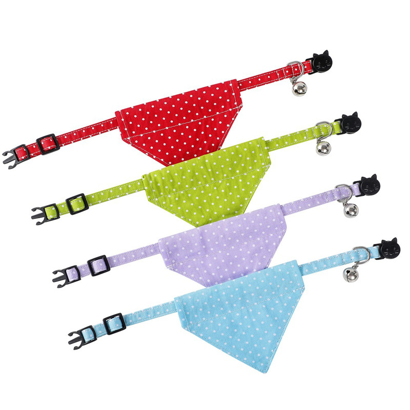 Aranyos csokorcsomós macskanyakörv pontmintás háziállatok előke Állítható cica nyaklánc csokornyakkendő biztonsági csat kölyök Chihuahua bandana kellékek