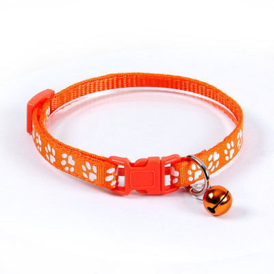 Guler de culoare bomboană pentru animale de companie Pânză pentru animale de companie Câine, pisică, amprentă, clopoțel, 1,0 CM, reglabil, drăguț, colier pentru pisici, accesorii pentru animale de companie 2023 nou