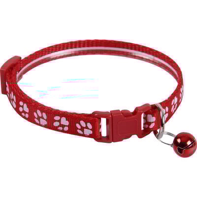 Candy Color Mājdzīvnieku kaklasiksna Mājdzīvnieku audums Suņu kaķa pēdas nospiedums Zvana kakla siksna 1,0 CM Regulējama Jauka Kaķa Kaklarota Mājdzīvnieku piederumi 2023 Jauns