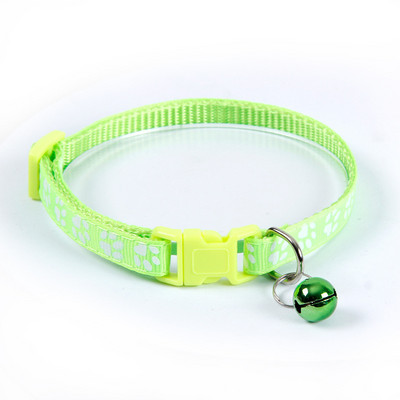 Candy Color Mājdzīvnieku kaklasiksna Mājdzīvnieku audums Suņu kaķa pēdas nospiedums Zvana kakla siksna 1,0 CM Regulējama Jauka Kaķa Kaklarota Mājdzīvnieku piederumi 2023 Jauns
