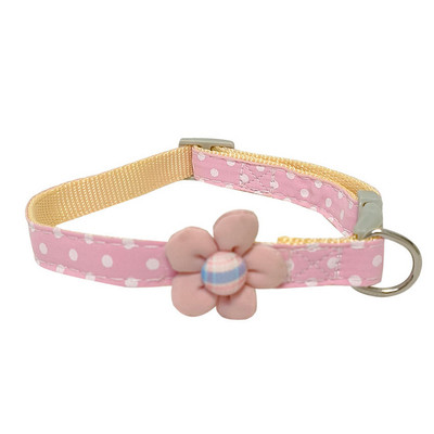 Ρυθμιζόμενο κολάρο για κουτάβια πουά με χαριτωμένη διακόσμηση λουλουδιών για γατάκια & αξεσουάρ κουταβιών Προϊόντα ταξίδια σε εξωτερικούς χώρους
