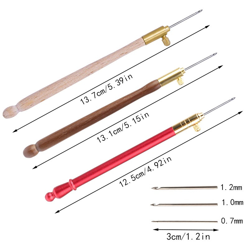 Siuvinėjimo adata su 3 adatomis rašiklio kryžminio dygsnio rankdarbių rinkinys prancūziškas nėrimas mezgimui