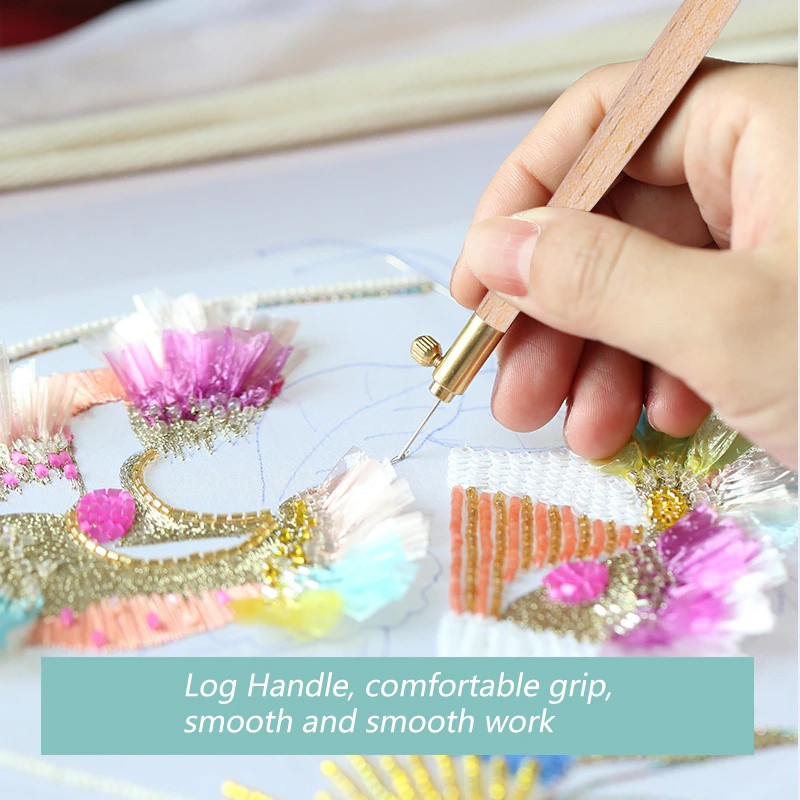 Siuvinėjimo adata su 3 adatomis rašiklio kryžminio dygsnio rankdarbių rinkinys prancūziškas nėrimas mezgimui