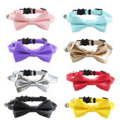 Kaķa kaklasiksna Breakaway ar jauku tauriņu un zvana PU ādu kaķēnu kaķēnu meitenei, regulējama drošības apkakle maziem mājdzīvniekiem