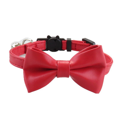 Kaķa kaklasiksna Breakaway ar jauku tauriņu un zvana PU ādu kaķēnu kaķēnu meitenei, regulējama drošības apkakle maziem mājdzīvniekiem