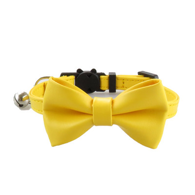 Kaķa kaklasiksna Breakaway ar jauku tauriņu un zvana PU ādu kaķēnu kaķēnu meitenei, regulējama drošības apkakle maziem mājdzīvniekiem