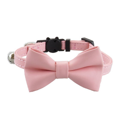 Kaķa kaklasiksna Breakaway ar jauku tauriņu un zvana PU ādu kaķēnu kaķēnu meitenei, regulējama drošības apkakle maziem mājdzīvniekiem