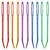 2db/szett Gobelin hajlított hegyű tűk alumínium nagy szemű hajlított tűfonal kötőtűk nagy szemű tompa tű varróeszköz