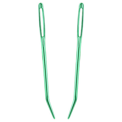 2db/szett Gobelin hajlított hegyű tűk alumínium nagy szemű hajlított tűfonal kötőtűk nagy szemű tompa tű varróeszköz