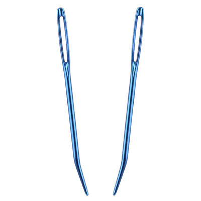 2db/szett Gobelin hajlított hegyű tűk alumínium nagy szemű hajlított tűfonal kötőtűk nagy szemű tompa tű varróeszköz