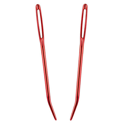 2db/szett Gobelin hajlított hegyű tűk alumínium nagy szemű hajlított tűfonal kötőtűk nagy szemű tompa tű varróeszköz