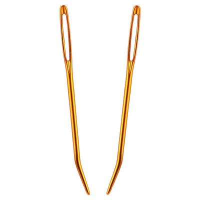 2db/szett Gobelin hajlított hegyű tűk alumínium nagy szemű hajlított tűfonal kötőtűk nagy szemű tompa tű varróeszköz