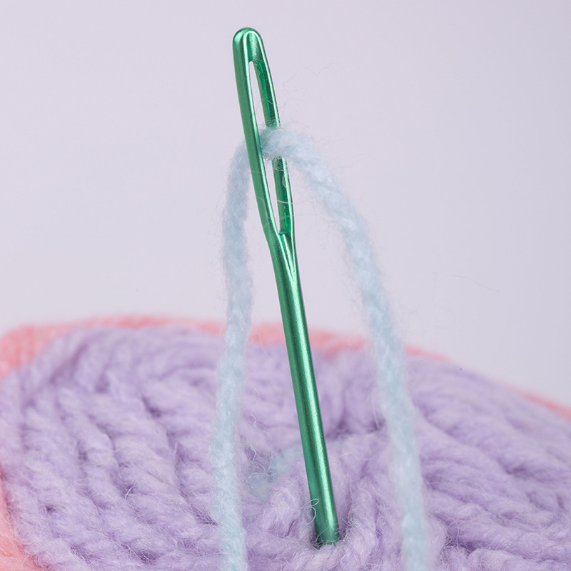 2db/szett Gobelin hajlított hegyű tűk alumínium nagy szemű hajlított tűfonal kötőtűk nagy szemű tompa tű varróeszköz