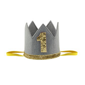 Aranyos baba születésnapi parti sapka csecsemő baba fiú lány lány gyerekek herceg korona 1. 2 éves bulikapka csillogó születésnapi dekoráció