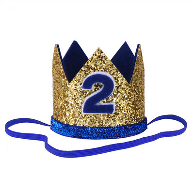 Aranyos baba születésnapi parti sapka csecsemő baba fiú lány lány gyerekek herceg korona 1. 2 éves bulikapka csillogó születésnapi dekoráció