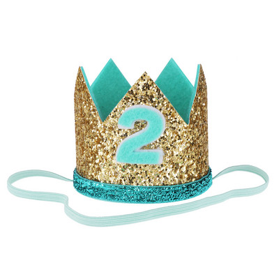 Aranyos baba születésnapi parti sapka csecsemő baba fiú lány lány gyerekek herceg korona 1. 2 éves bulikapka csillogó születésnapi dekoráció