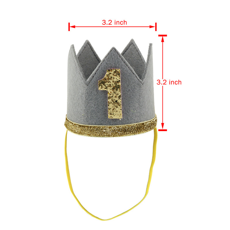 Aranyos baba születésnapi parti sapka csecsemő baba fiú lány lány gyerekek herceg korona 1. 2 éves bulikapka csillogó születésnapi dekoráció