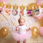 PATIMATE Születésnapi Koronás Kalapok 1. 2. 3. Születésnapi Party dekoráció Princess Crown Baby Gyerek sapka egyéves születésnapi dekoráció