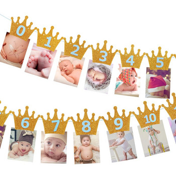 PATIMATE Корона за рожден ден Шапки 1-ви 2-ри 3-ти рожден ден Украса за парти Princess Crown Baby Kid Cap Едногодишна украса за рожден ден