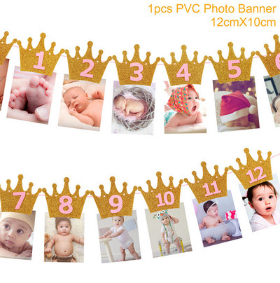 PATIMATE Születésnapi Koronás Kalapok 1. 2. 3. Születésnapi Party dekoráció Princess Crown Baby Gyerek sapka egyéves születésnapi dekoráció