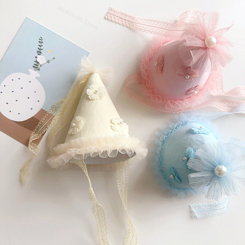 Daudz laimes dzimšanas dienā Mežģīņu cepure Mazuļa princese un meitene mīļa ziedu tēma ballītes noformējums cepures aksesuāri dušas dāvana bērnu galvassegas