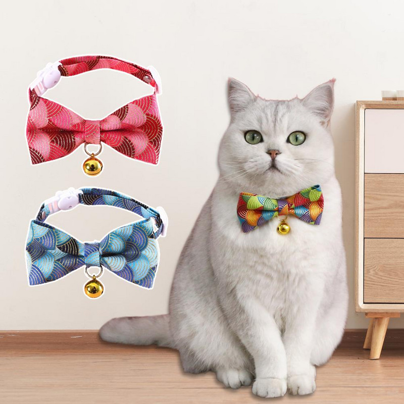 Mājdzīvnieka kaklasiksna suņu kaklarota viegla loka piekariņa kaklasiksna mājdzīvnieku kakla aksesuārs mazs suņa kakla siksna ar zvana kaķa piederumiem