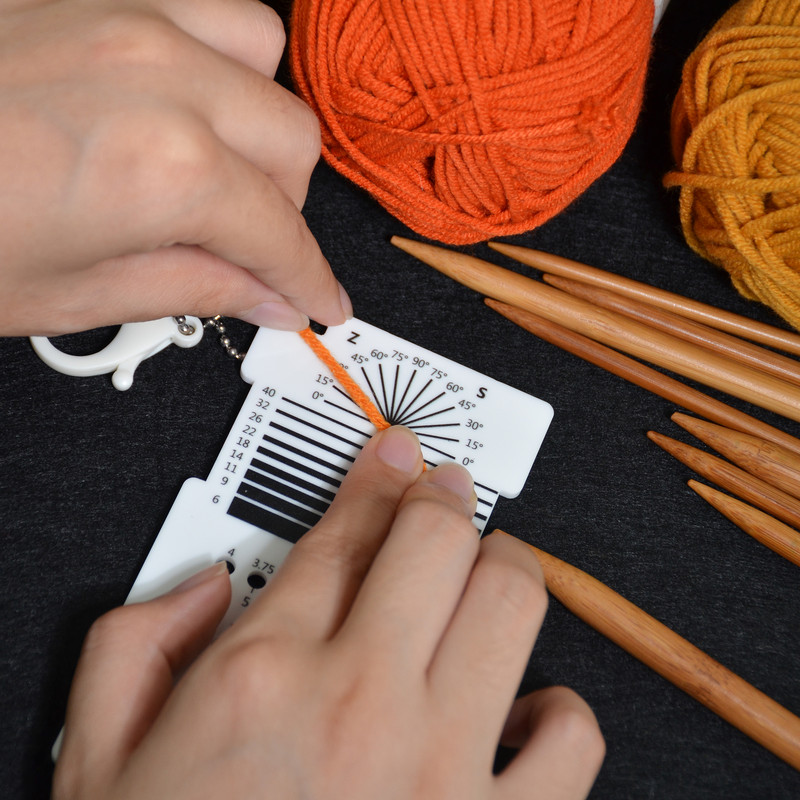 1 gab adāmadatas mērinstrumenta vērpšanas kontroles karte Daudzfunkcionāls kombinētais lineāls dzijas mērīšanas rīki WPI rokasgrāmata tamborēšanas piederumi