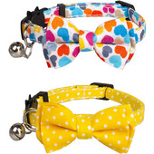 Kaķa kaklasiksna ar zvana kāzu regulējamām kakla siksnām ar tauriņu drošības atdalāmām kaķu kakla siksnām ziedu bantītes noņemams regulējams kucēns