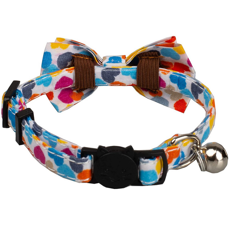 Kaķa kaklasiksna ar zvana kāzu regulējamām kakla siksnām ar tauriņu drošības atdalāmām kaķu kakla siksnām ziedu bantītes noņemams regulējams kucēns