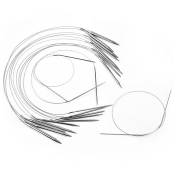 80cm 2,0-5 mm από ανοξείδωτο ατσάλι κυκλικές βελόνες πλεξίματος Βελόνες πλεξίματος για πλέξιμο DIY καρφίτσες ύφανσης Εργαλεία χειροτεχνίας βελόνας