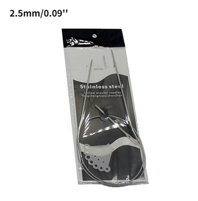 80 cm 2,0-5 mm nerūsējošā tērauda apļveida adāmadatas Tamboradatas adīšanai, aušanas adatas, adatas, amatniecības instrumenti