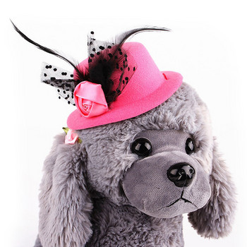 Καπέλο για σκύλους γάτα Κουτάβι Καπέλο κεφαλής Καπέλο καπέλο Καπέλο για κατοικίδια Μόδα διακόσμηση Κορυφαία καπέλα Gentleman Fedora Dog Kitten Cap για Χριστουγεννιάτικο πάρτι