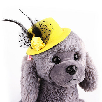 Куче, котка, кученце, шапка, лента за глава, шапка, шапки, шапки за домашни любимци, модна декорация, топ шапки, джентълмен, федора, куче, коте, шапка за коледно парти