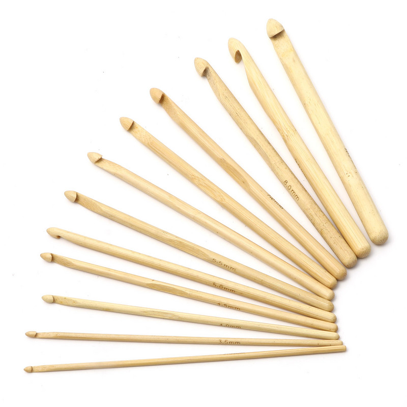 5–12 gab. 3–10 mm bambusa tamboradatas, adāmadatas, adīšanas dzija, tamboradatas, 15 cm garš