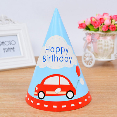 10gab 20*15cm Baby Kids varavīksnes dzimšanas dienas raksta papīra cepures Daudz laimes dzimšanas dienā bērnu dušas rotājumi krāsaini dzimšanas dienas papīra cepures