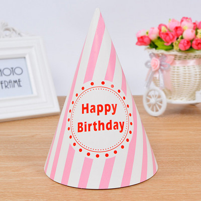 10gab 20*15cm Baby Kids varavīksnes dzimšanas dienas raksta papīra cepures Daudz laimes dzimšanas dienā bērnu dušas rotājumi krāsaini dzimšanas dienas papīra cepures