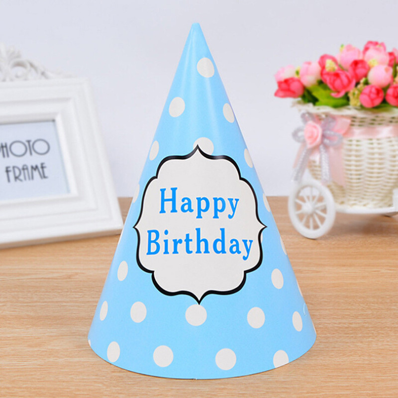 10gab 20*15cm Baby Kids varavīksnes dzimšanas dienas raksta papīra cepures Daudz laimes dzimšanas dienā bērnu dušas rotājumi krāsaini dzimšanas dienas papīra cepures