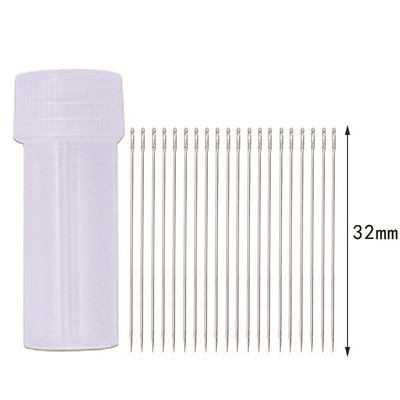 20 db Különböző hosszúságú hosszúkás fém gyöngyfűző tűk gyöngyökhöz Gyöngyök befűzése zsinór ékszerkészítő eszközök tűk