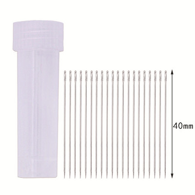 20 db Különböző hosszúságú hosszúkás fém gyöngyfűző tűk gyöngyökhöz Gyöngyök befűzése zsinór ékszerkészítő eszközök tűk