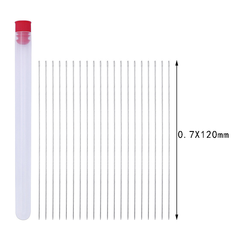 20 db Különböző hosszúságú hosszúkás fém gyöngyfűző tűk gyöngyökhöz Gyöngyök befűzése zsinór ékszerkészítő eszközök tűk