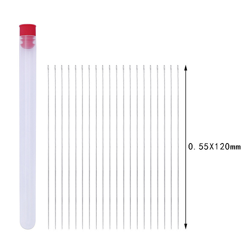 20 db Különböző hosszúságú hosszúkás fém gyöngyfűző tűk gyöngyökhöz Gyöngyök befűzése zsinór ékszerkészítő eszközök tűk
