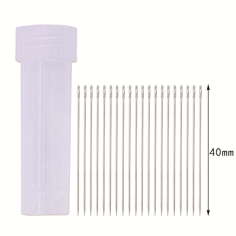 20 db Különböző hosszúságú hosszúkás fém gyöngyfűző tűk gyöngyökhöz Gyöngyök befűzése zsinór ékszerkészítő eszközök tűk