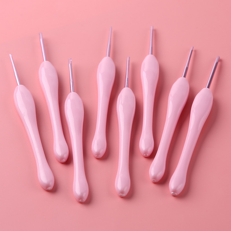 8 db Puha fogantyú színes alumínium ötvözet horgolótűk kötőtű készlet varrás kötő horgolótűk barkács kézműves eszköz